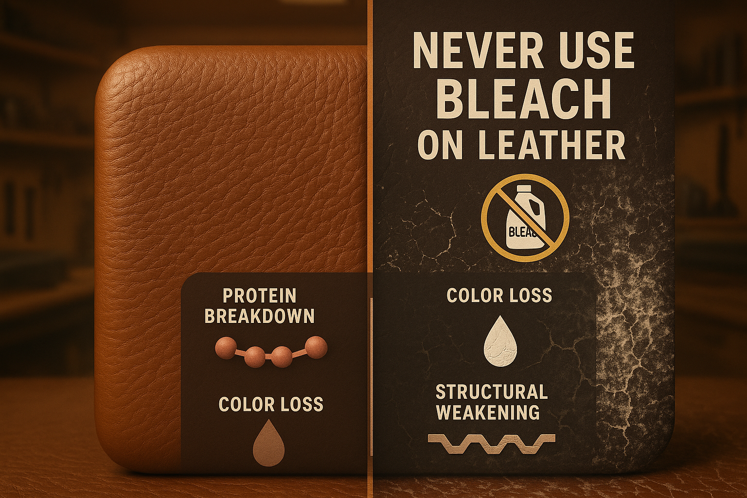Why bleach should never touch leather